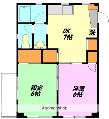 COMS1(2DK/3階)の間取り写真