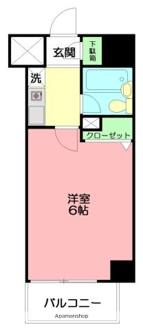 サニークレスト湘南平塚(1K/10階)の間取り写真