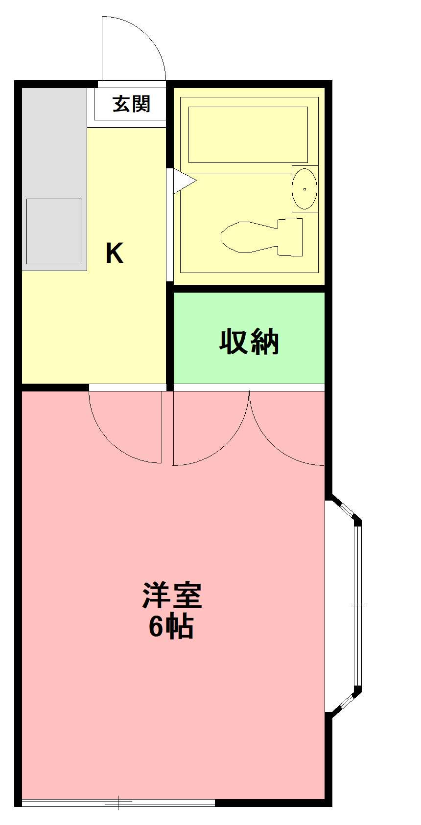 マルベリーヒル(1K/1階)の間取り写真