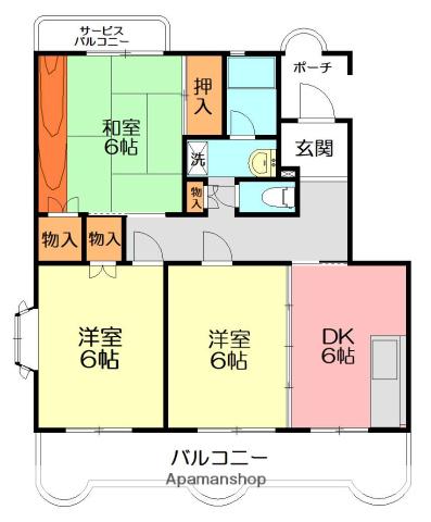 第5メゾン星崎(3DK/4階)の間取り写真