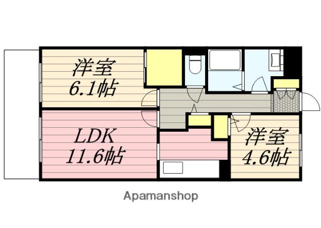 エクセレント和泉(2LDK/2階)の間取り写真