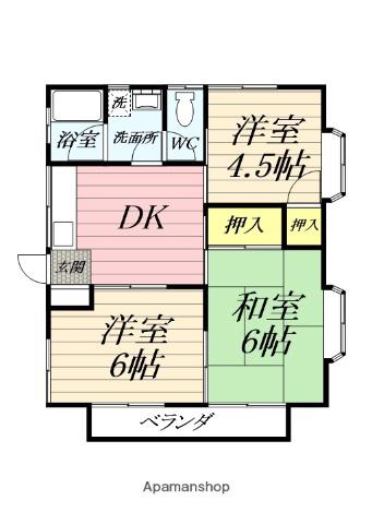 第2永幸荘(3DK/2階)の間取り写真