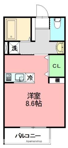 GLANZ藤沢(ワンルーム/1階)の間取り写真