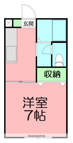 シャレオ湘南A(1K/2階)の間取り写真