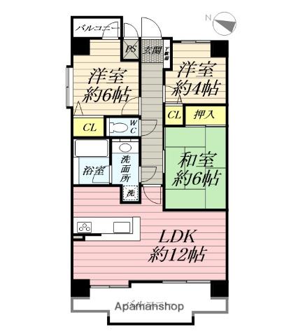 ダイアパレス湘南台(3LDK/2階)の間取り写真