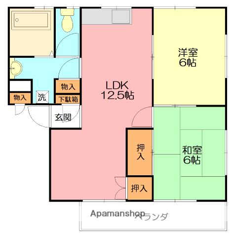 新倉ハイツA(2LDK/1階)の間取り写真