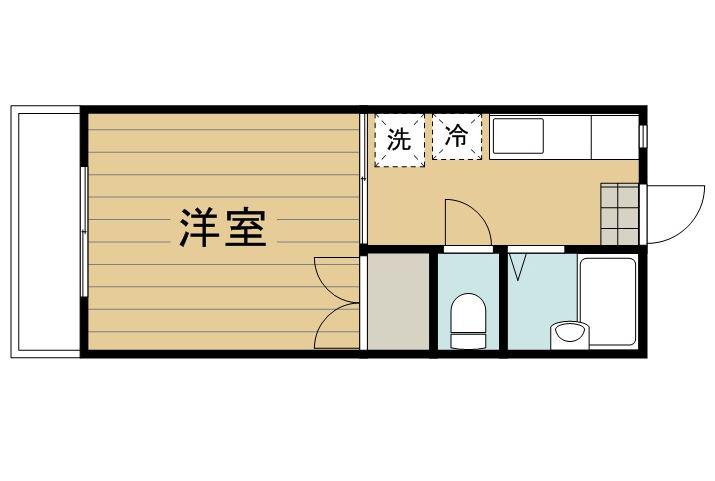 ピュアタウン東海大学駅前(1K/1階)の間取り写真