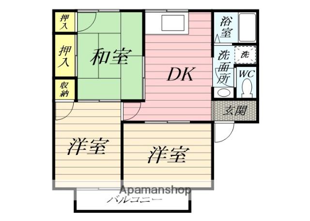 サンモール今井(3DK/2階)の間取り写真