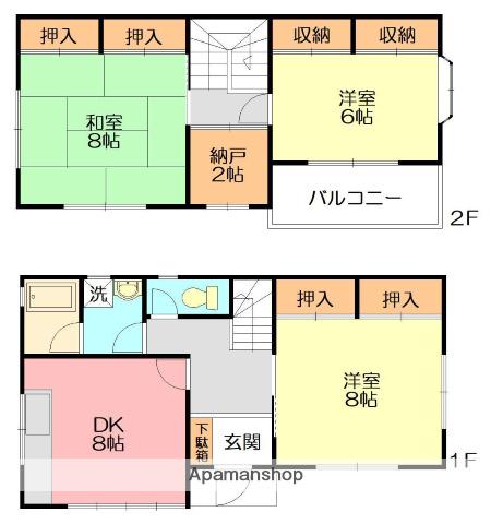 東海道本線 辻堂駅 徒歩25分 2階建 築38年(3SDK)の間取り写真