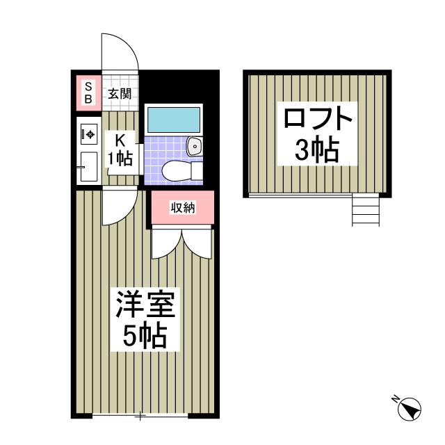 リモード本厚木A棟(1K/1階)の間取り写真