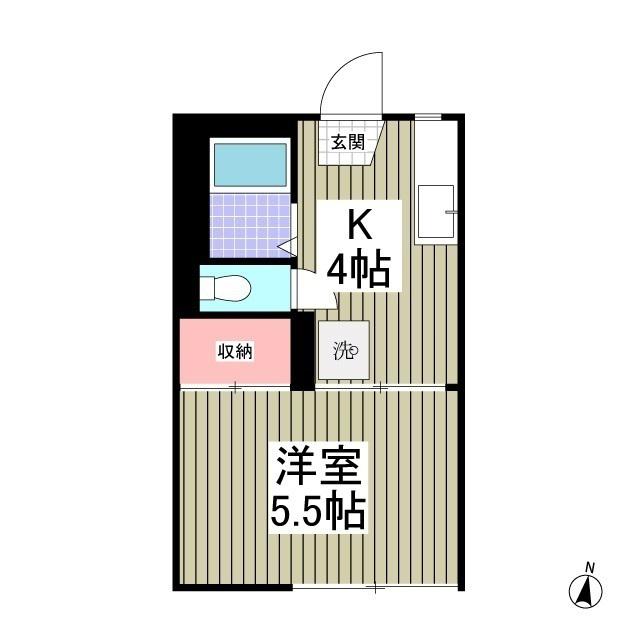 コーポハナミズキ(1K/2階)の間取り写真