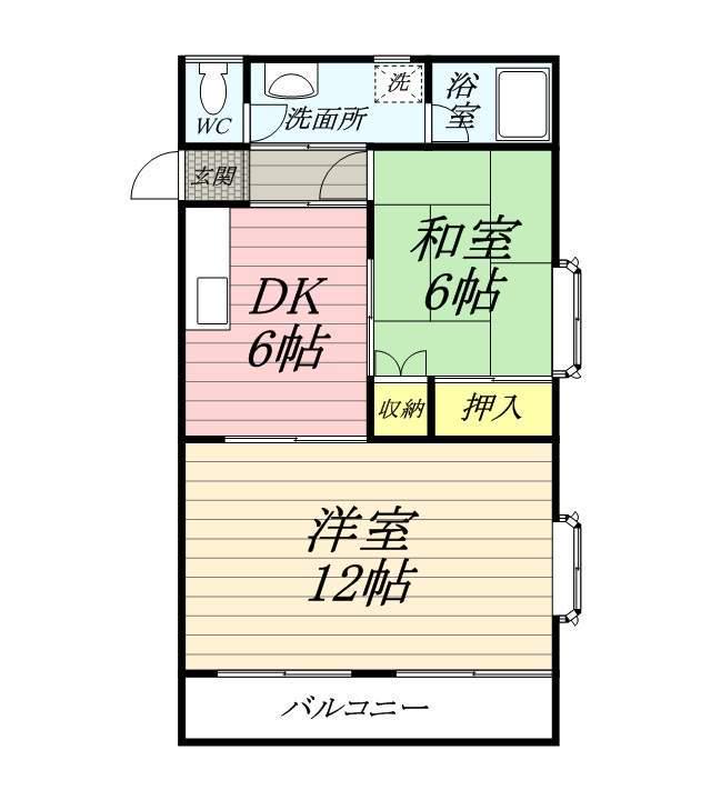 フローラルハイツ(2DK/2階)の間取り写真