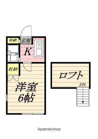 メゾンFUJI(1K/2階)の間取り写真