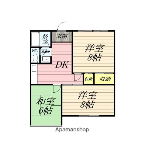 久野886(3DK/2階)の間取り写真