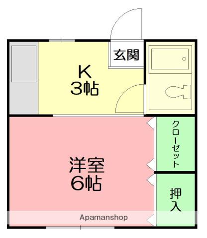 ハイツヴェルヴュー(1K/2階)の間取り写真