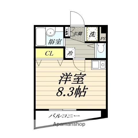 ピュアSPACE(ワンルーム/4階)の間取り写真