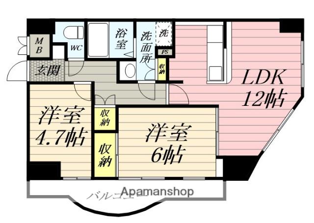 ブルーショア湘南NEO(2LDK/3階)の間取り写真