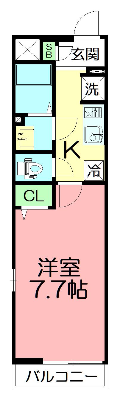 グレイス本厚木(1K/3階)の間取り写真