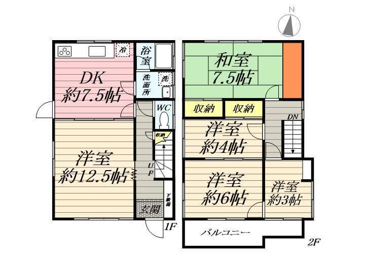 東海道本線 平塚駅 徒歩20分 2階建 築50年(5DK)の間取り写真