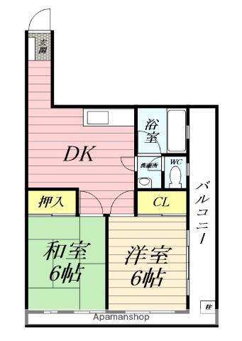コーポ泉(2DK/3階)の間取り写真
