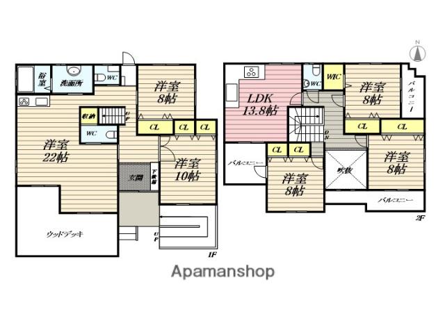相模線 寒川駅 徒歩12分 2階建 築23年(6LDK)の間取り写真