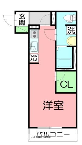 ゼフィール鶴美ヶ丘(ワンルーム/1階)の間取り写真