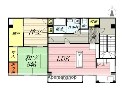 松屋平塚明石町ビル(2SLDK/3階)の間取り写真