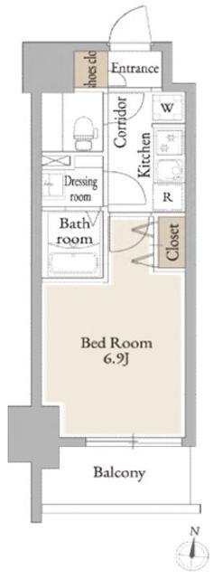 LIVECASA平塚(1K/7階)の間取り写真