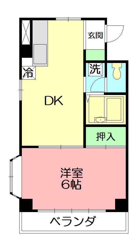 WINGHOUSE伊勢原(1DK/2階)の間取り写真