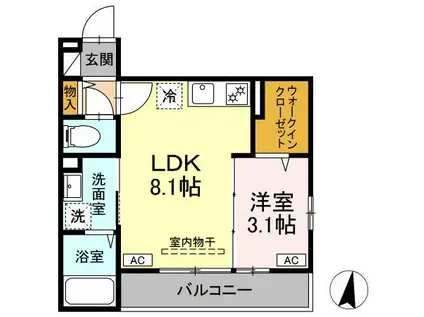 クローネ湘南(1LDK/3階)の間取り写真