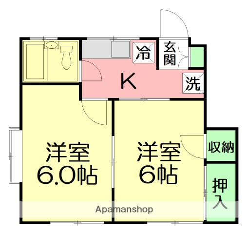 恵峰ハイツ(2K)の間取り写真