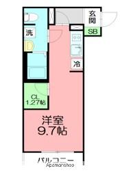 ミッドタウンプレイス(ワンルーム/2階)の間取り写真