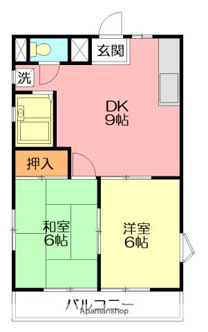 山田ハイツ(2DK/1階)の間取り写真