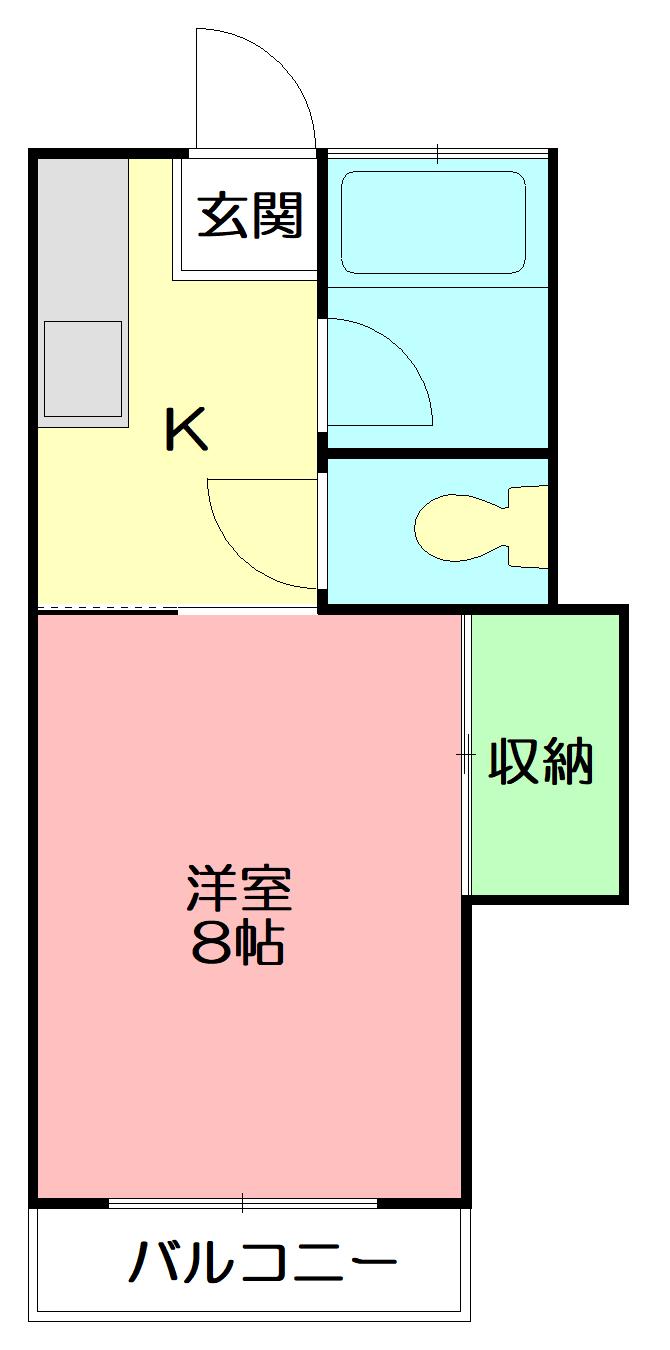 ハイム高橋(ワンルーム/1階)の間取り写真