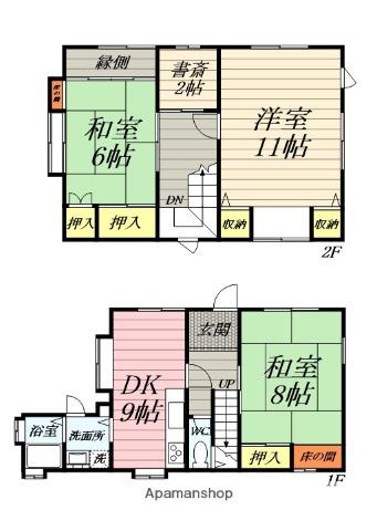 江ノ島電鉄 腰越駅 徒歩4分 2階建 築41年(3SDK)の間取り写真