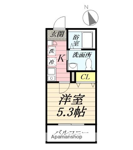 高座渋谷ヒルズ(1K/3階)の間取り写真