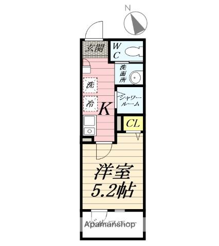 高座渋谷ヒルズ(1K/1階)の間取り写真