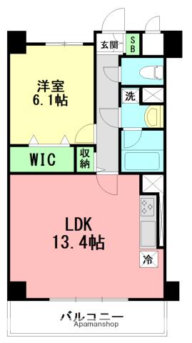 ウィンパース湘南台(1LDK/4階)の間取り写真
