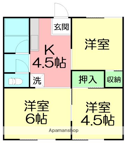京和ハイツ(3DK/1階)の間取り写真