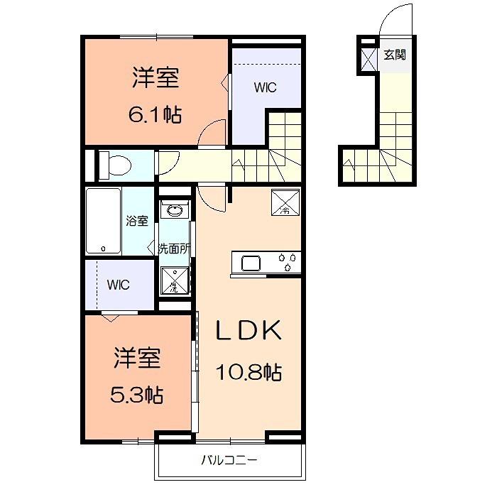 クレスト湘南(ワンルーム/2階)の間取り写真