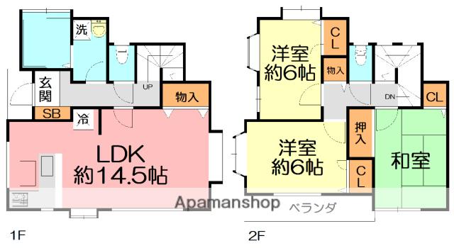 東海道本線 辻堂駅 徒歩28分 2階建 築28年(3LDK)の間取り写真