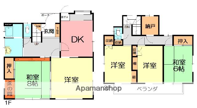 小田急電鉄小田原線 東海大学前駅 バス乗車時間：13分 片岡バス停で下車 徒歩8分 2階建 築50年(4LDK)の間取り写真