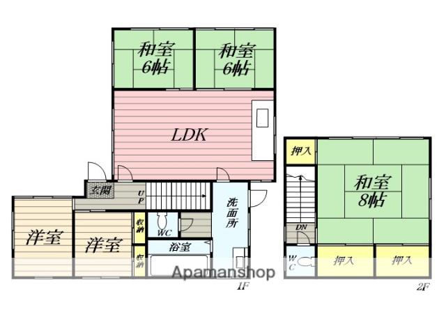 小田急電鉄小田原線 伊勢原駅 バス乗車時間：16分 鳥居前バス停で下車 徒歩1分 2階建 築51年(5LDK)の間取り写真