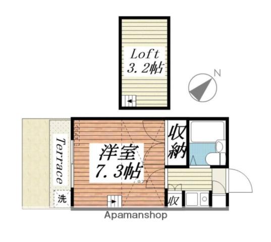 ゼフィランサス大磯(1K/1階)の間取り写真