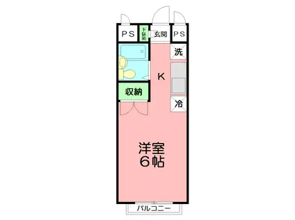 エステートピアマルイII(ワンルーム/2階)の間取り写真