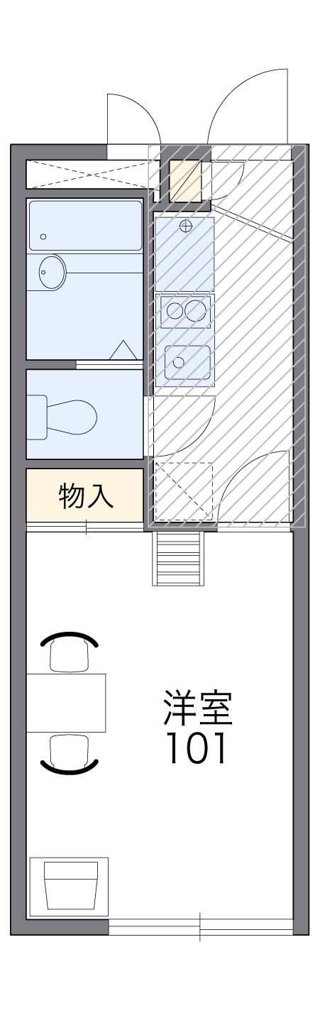 レオパレスアメニティ湘南(1K/1階)の間取り写真