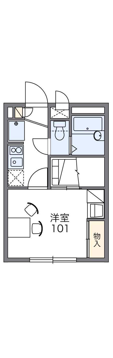 レオパレスN.O.C(1K/3階)の間取り写真