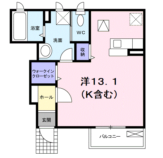 ソレアード(ワンルーム/1階)の間取り写真