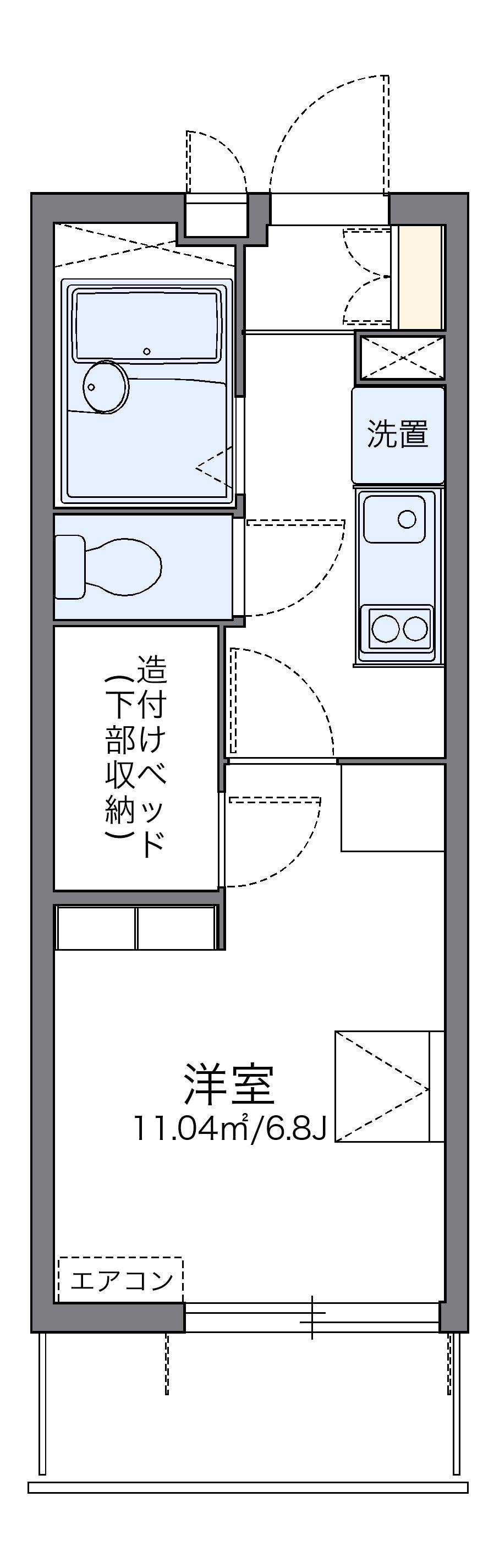 レオパレスBLOOMⅤ(1K/2階)の間取り写真