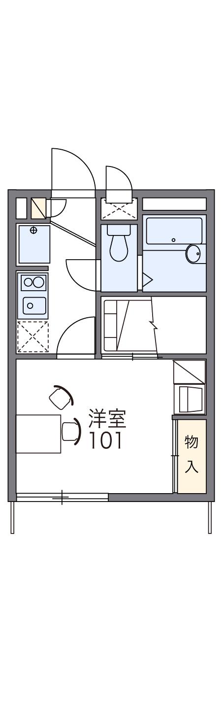 レオパレス常盤町(1K/1階)の間取り写真